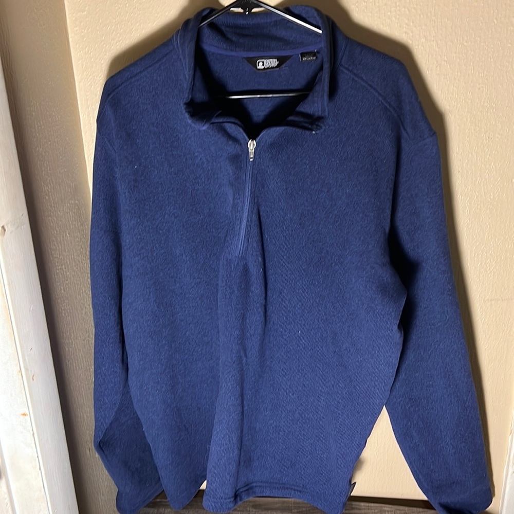 EMS Mens Half Zip Fleece Sweater Color Blue Size XXL